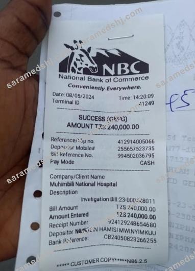 Canada NBC bank payment receipt
